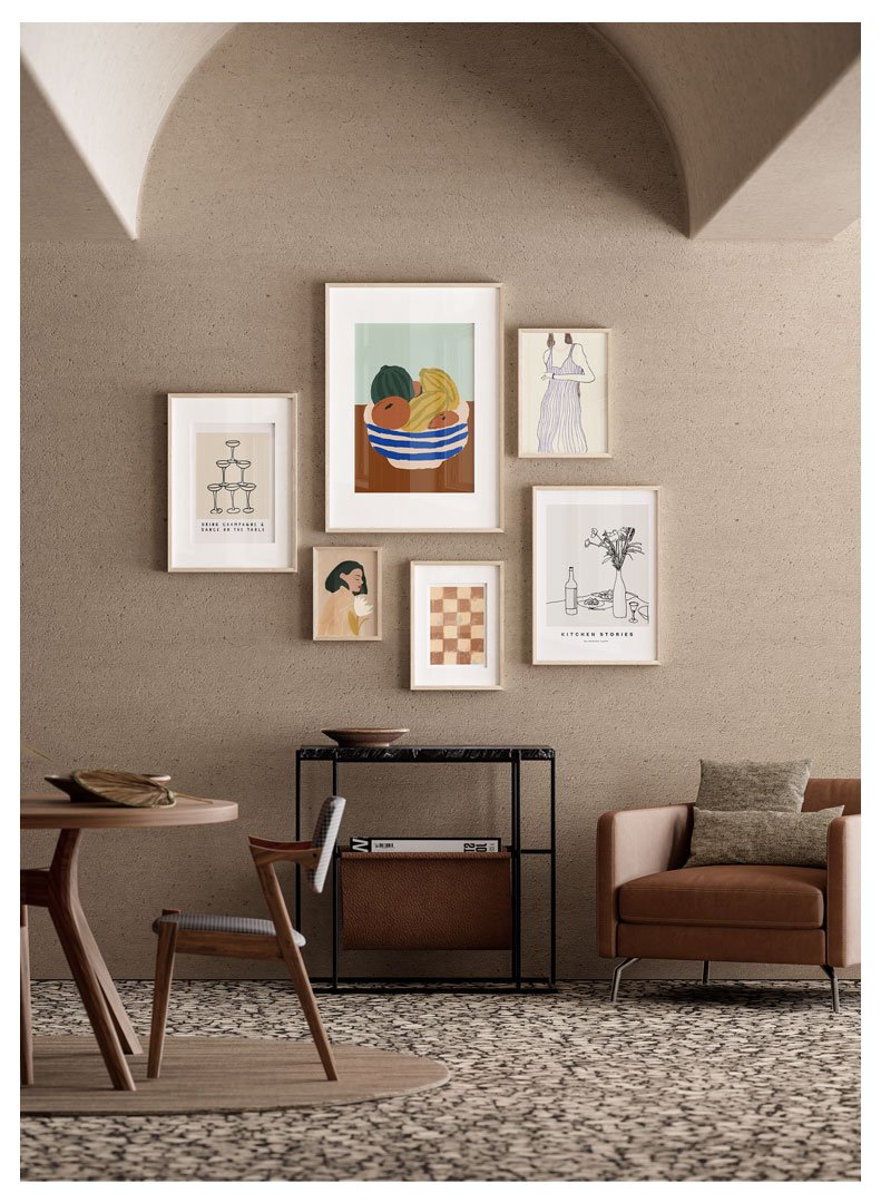 rudas kambarys arka plakatai