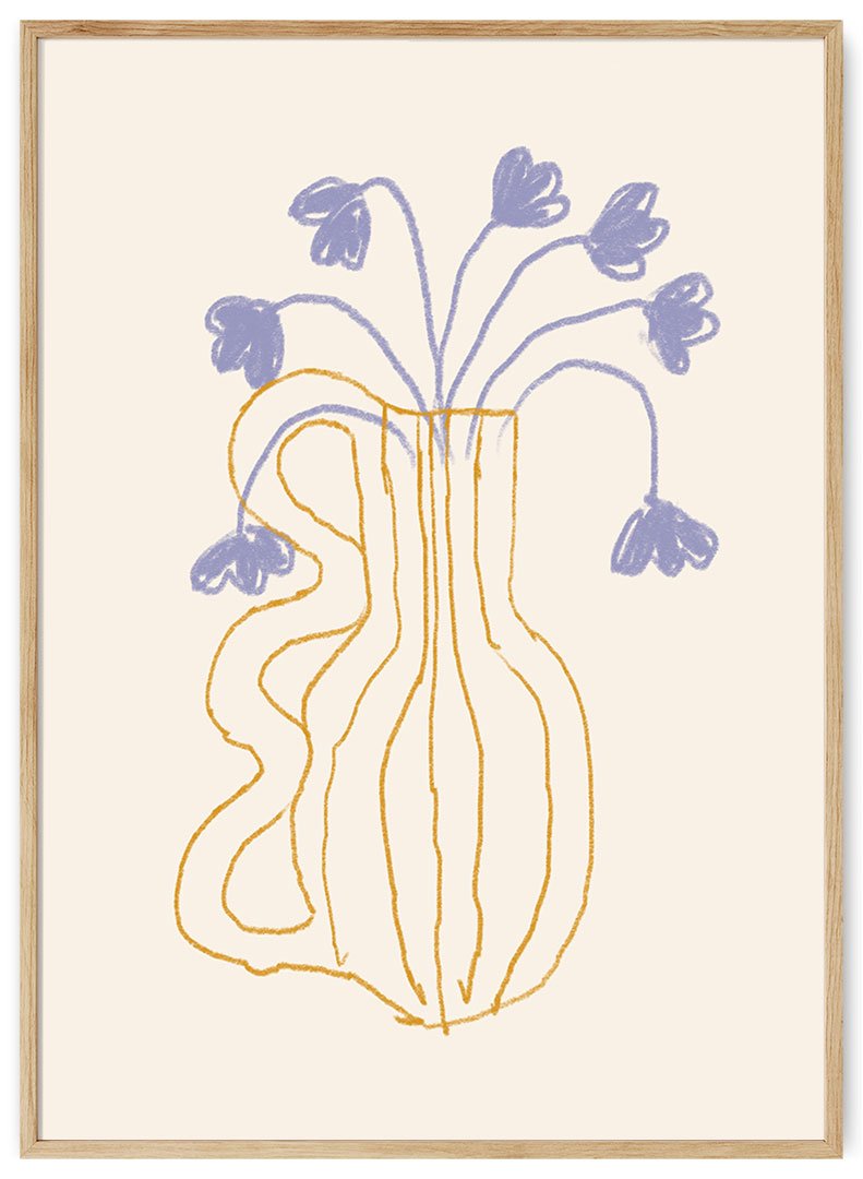 violetines geles vazoje plakatas