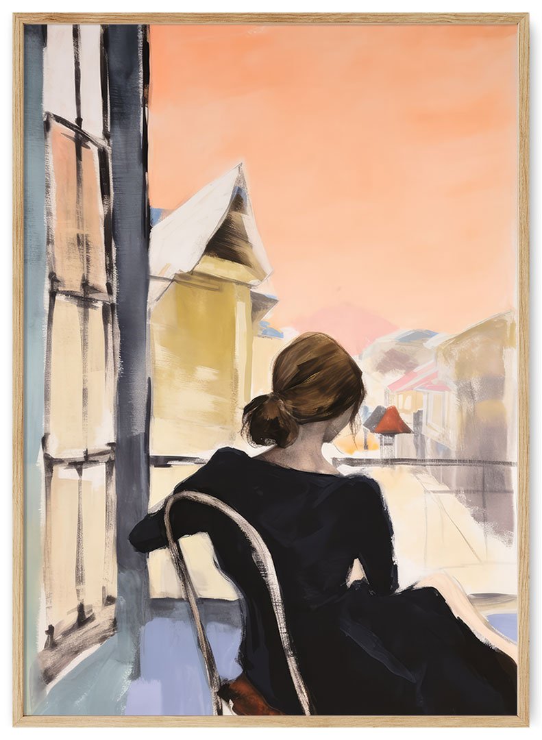 juoda suknele plakatas