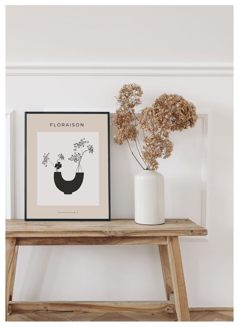 juoda lenkta vaza plakatas2