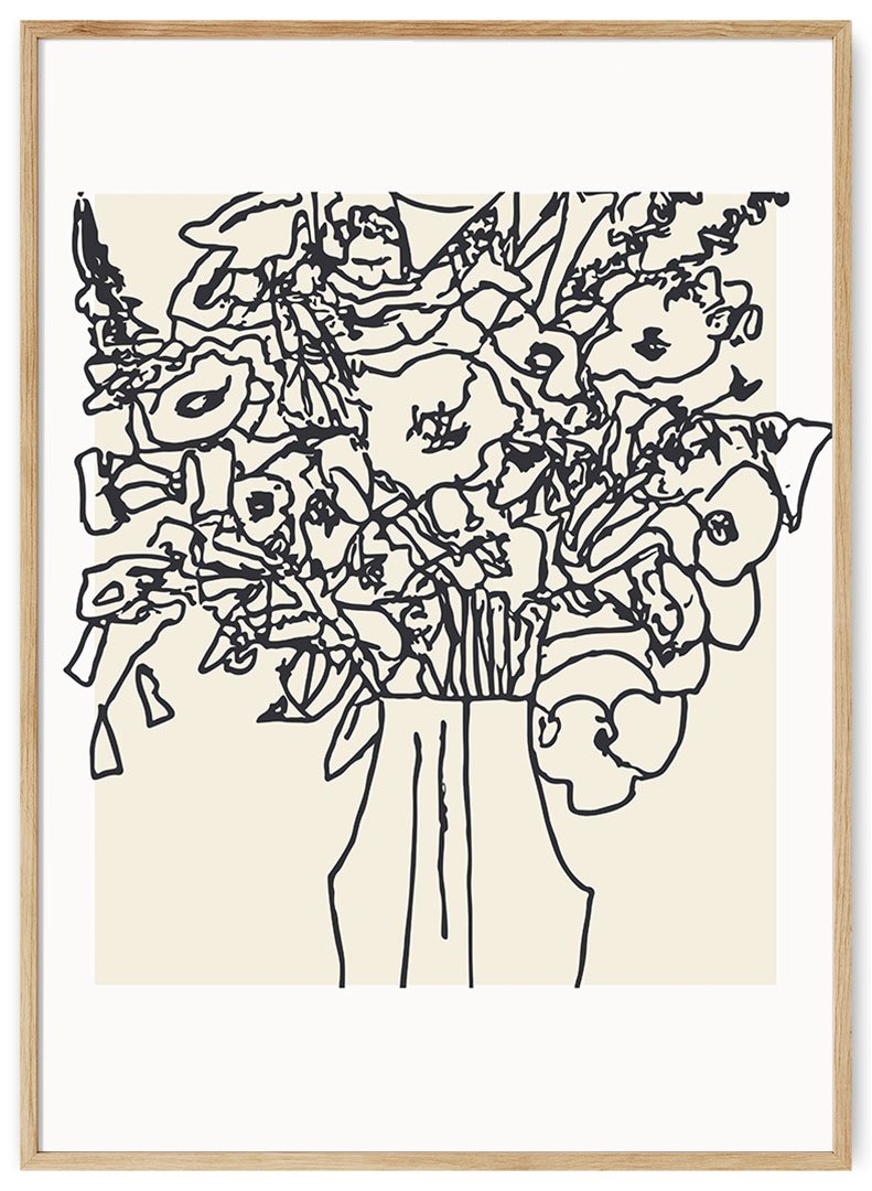 juoda geliu puokste plakatas