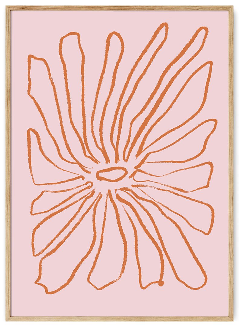 linijinis ziedas plakatas