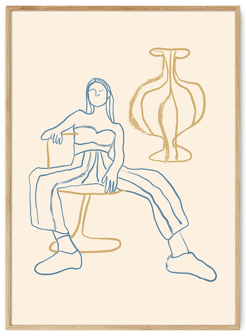 mergina ir vaza plakatas