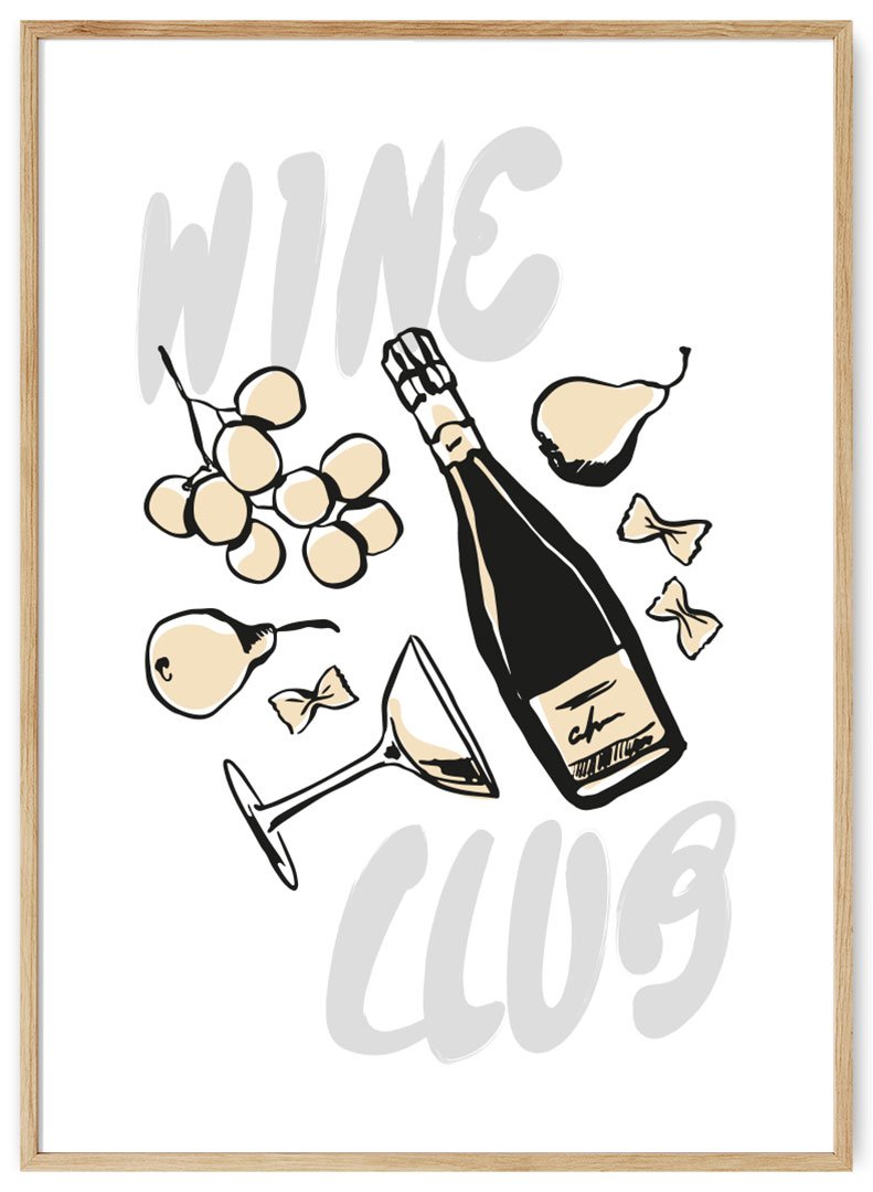 vyno klubas plakatas