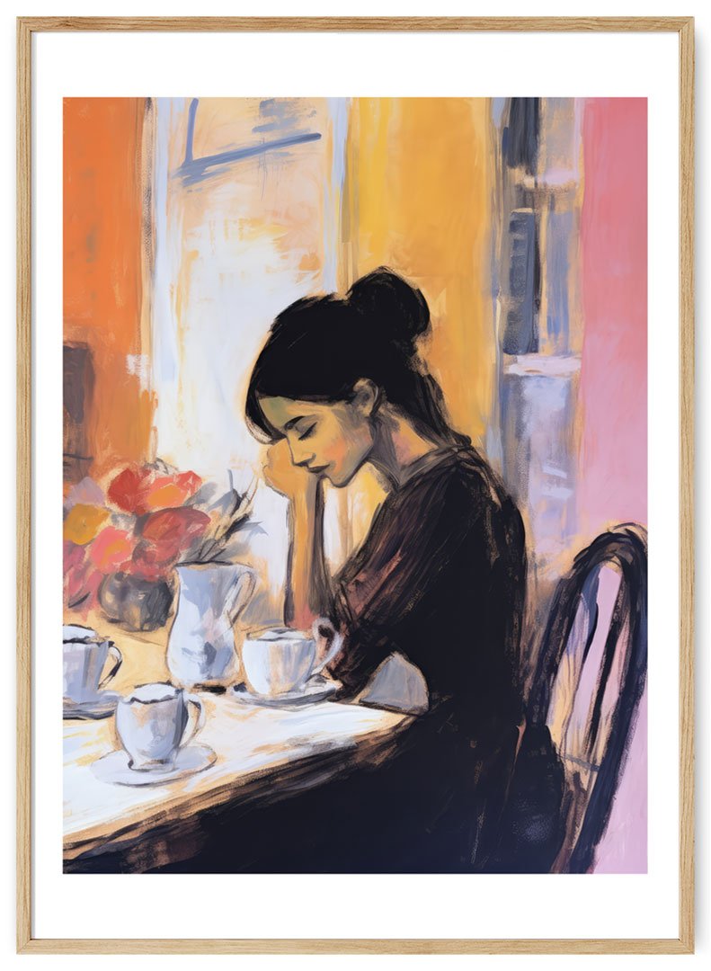 mergina geria arbata plakatas