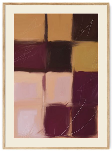 spalvoti kvadratai plakatas