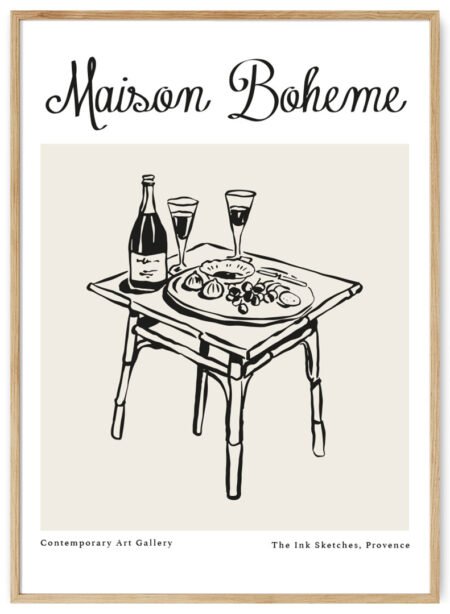 bohemiskas stalas plakatas