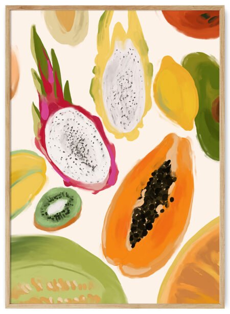 egzotiniai vaisiai plakatas