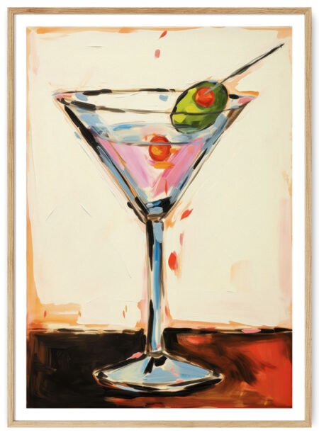 martini kokteilis plakatas